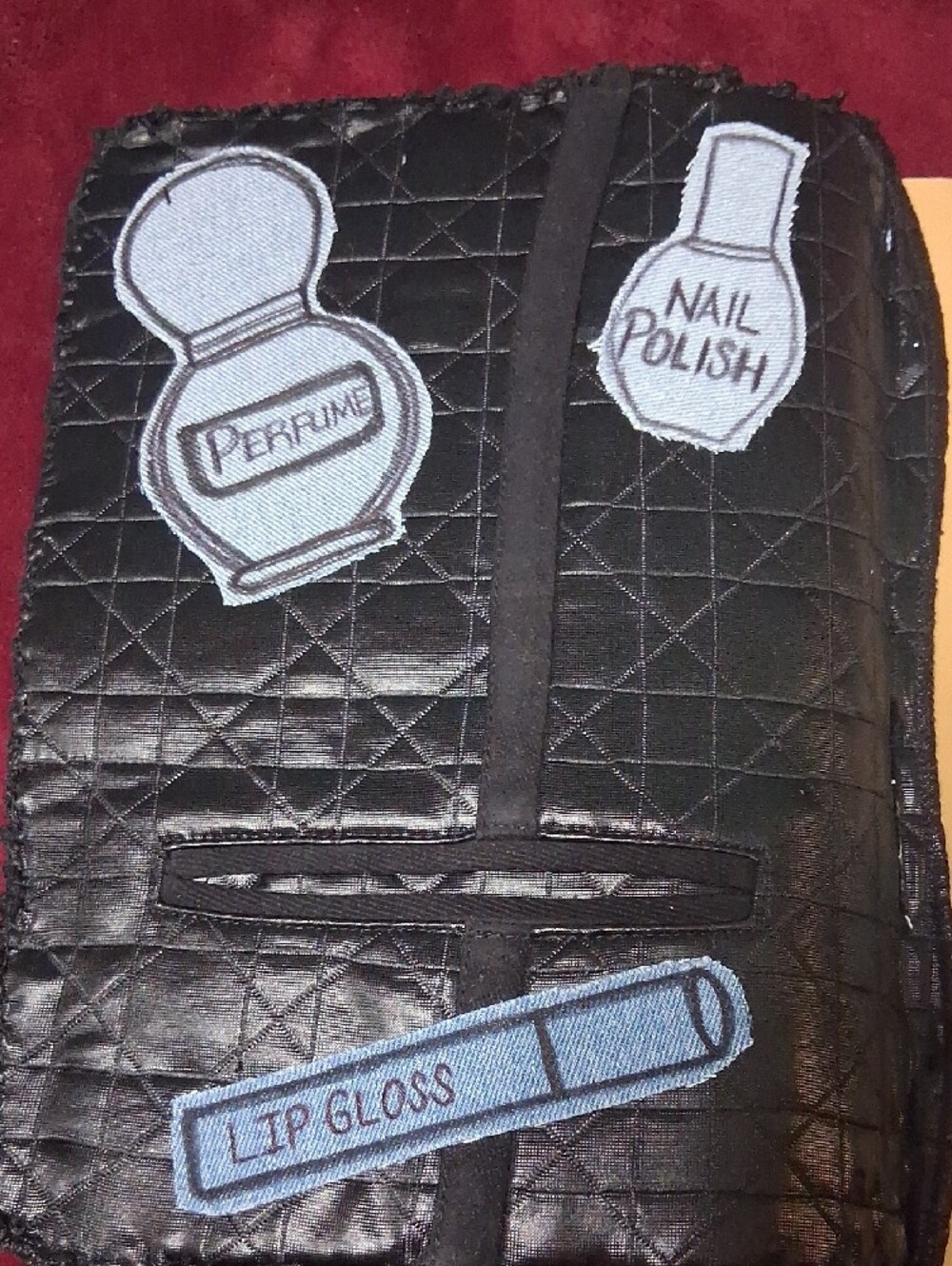 Black Quilted Journal with Decorative Light Blue Bow - Picture 4 of 8